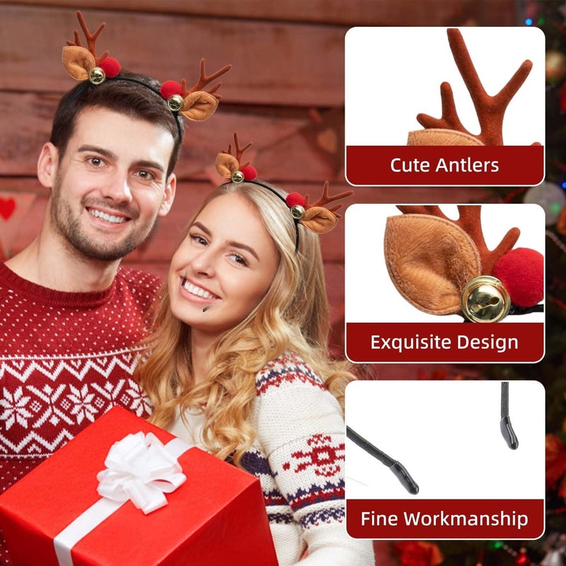 Gorbgle Reindeer Antler Headband for Christmas, Festive Deer Ears Headwear for Women, Cosplay Party Costume Hair Accessories - Image 3